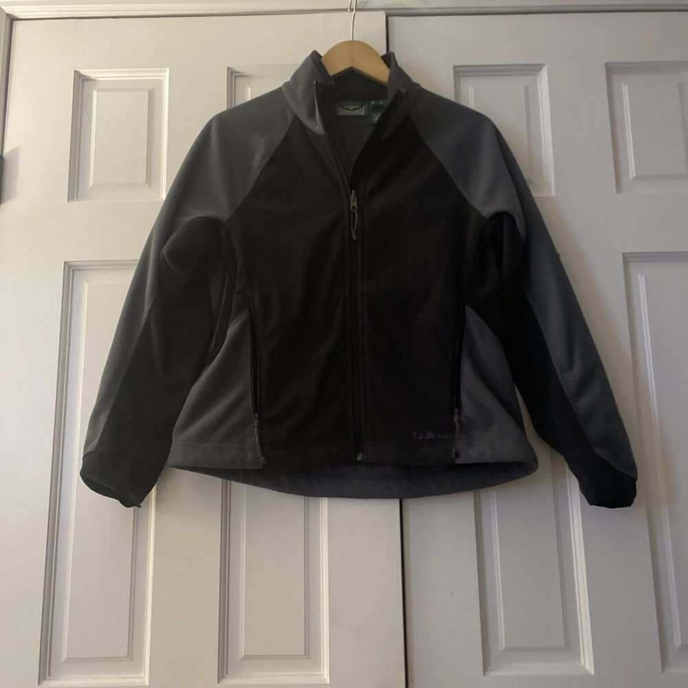 L.L. Bean Women's Full-Zip Polartec‎ Fleece Jacket - Size M Reg (Black/Gray)